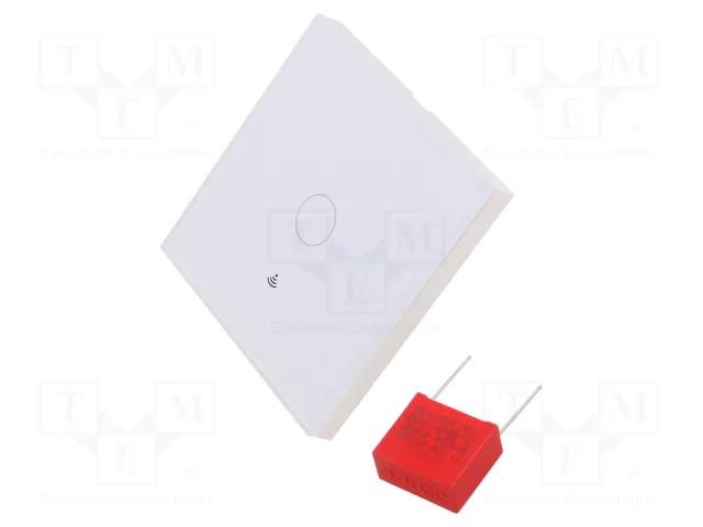 Touch switch; 200÷240VAC; No.of butt: 1; white; tempered glass MOES WRS-EU1-L-WH-MS