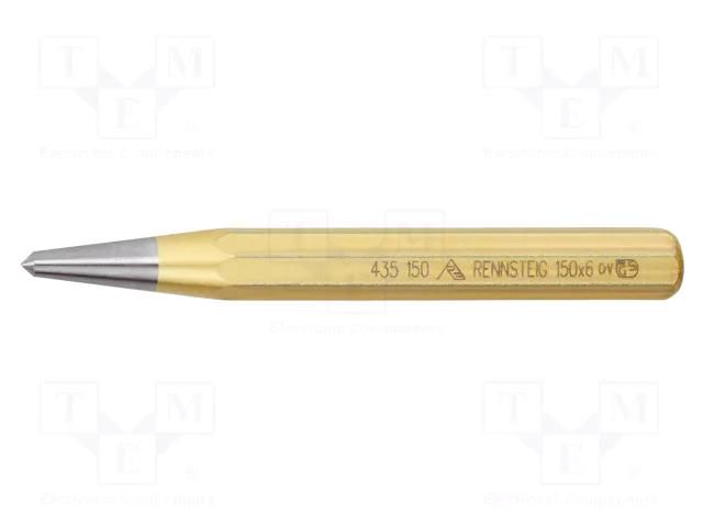 Centre punch; L: 150mm; Spanner: 16mm; Ø: 6mm RENNSTEIG REN.4351500