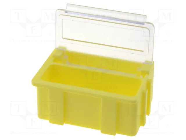 Container: box; with flap; ESD; transparent,yellow LICEFA SMDBOXN22341