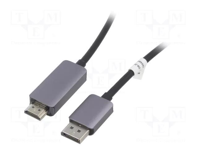 Cable; DisplayPort plug,HDMI plug; 1.8m; black; metal DIGITUS DB-340305-018-S