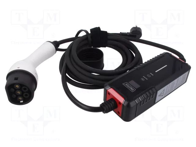 Charger: eMobility; 2x0.5mm2,3x2.5mm2; 230V; 3.7kW; IP55; 5m; 16A DIGITUS DK-1P16-A-050-BL
