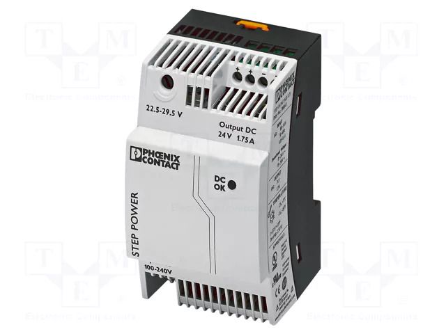 Power supply: switching; for DIN rail; 42W; 24VDC; 1.75A PHOENIX CONTACT STEP-PS/24/1.75