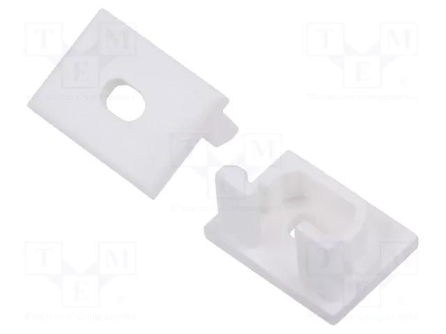 Cap for LED profiles; white; PDS-4-PLUS; with hole KLUŚ K-C24337C10TW