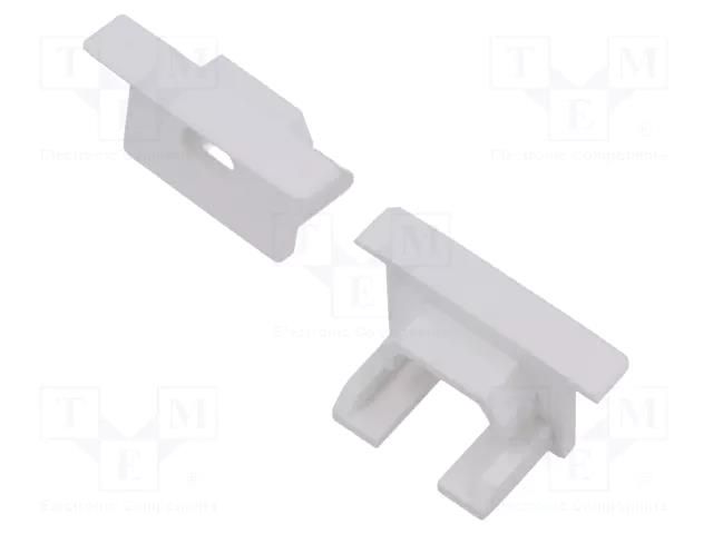 Cap for LED profiles; white; PDS-NK; with hole KLUŚ K-C24338C10TW