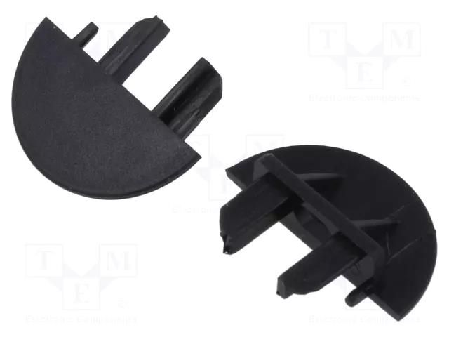 Cap for LED profiles; black; MICRO-NK; with hole KLUŚ K-C24427C07TW