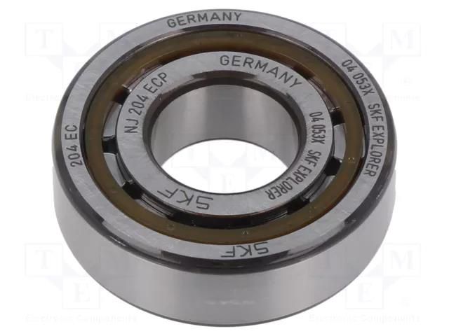 Bearing: cylindrical roller, single row; Øint: 20mm; Øout: 47mm SKF SKFNJ204ECP