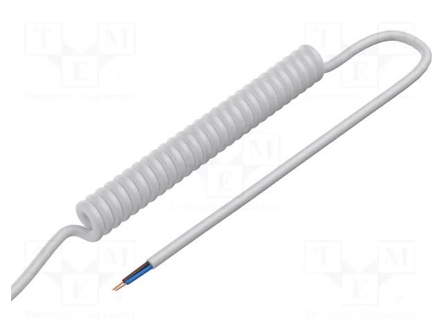 Wire: coiled; 2x0.15mm2; unshielded; PUR; white; 300V; 1m; 4m SIMECH SPT00048B