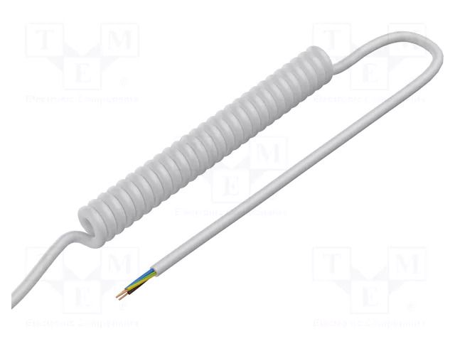 Wire: coiled; 3G1.5mm2; unshielded; PUR; white; 300V,500V; 0.5m SIMECH SPT00039B
