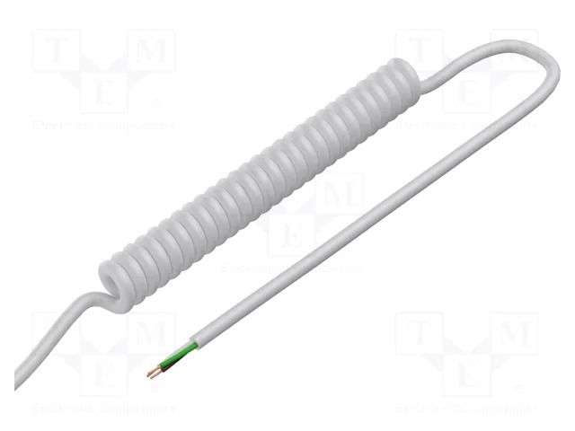 Wire: coiled; 3x0.35mm2; unshielded; PUR; white; 300V; 0.2m; 0.8m SIMECH SPT00135B
