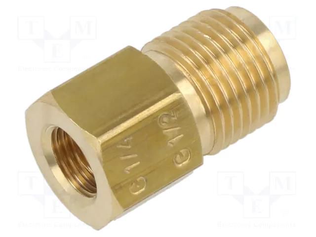 Brass; Mount.elem: thread adapter; Int.thread: G 1/4" PNEUMAT 257.24