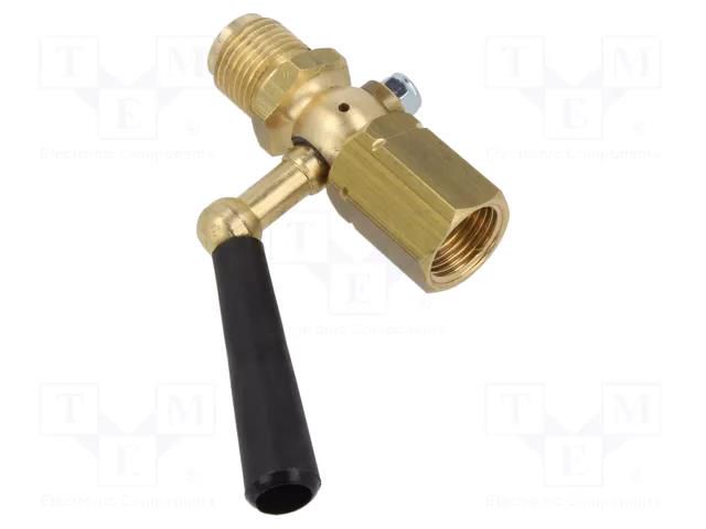 Ball valve; max.16bar; brass; Input thread: G 1/2" external PNEUMAT 9009/W