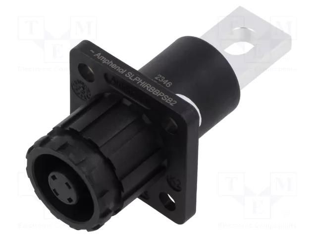 Connector: DC supply; SurLok Plus; male; 8mm; PIN: 1; screw; black AMPHENOL SLPHIRBBPSB2