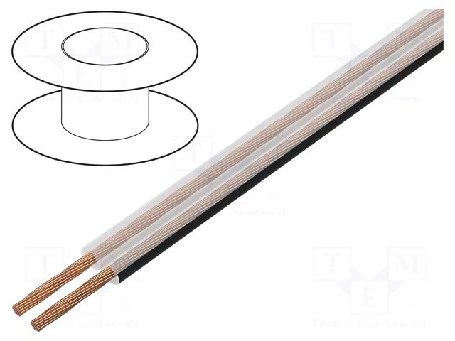 Wire: loudspeaker cable; TLYp; 2x1mm2; stranded; Cu; transparent SIMECH PKT0027AC