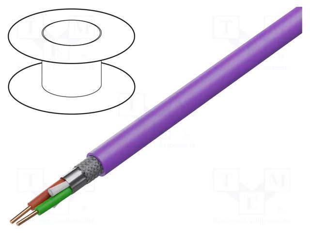 Wire; 1x2x22AWG; PROFIBUS; wire; Cu; Insulation: LSZH; violet; 500m BELDEN 70101NH.00500