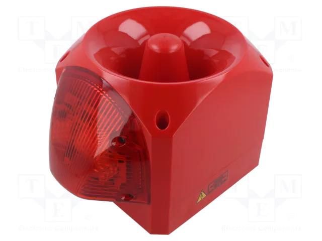 Signaller: lighting-sound; 24÷48VAC; LED; red; IP66; 110dB; ABS KLAXON SIGNALS PNC-0062