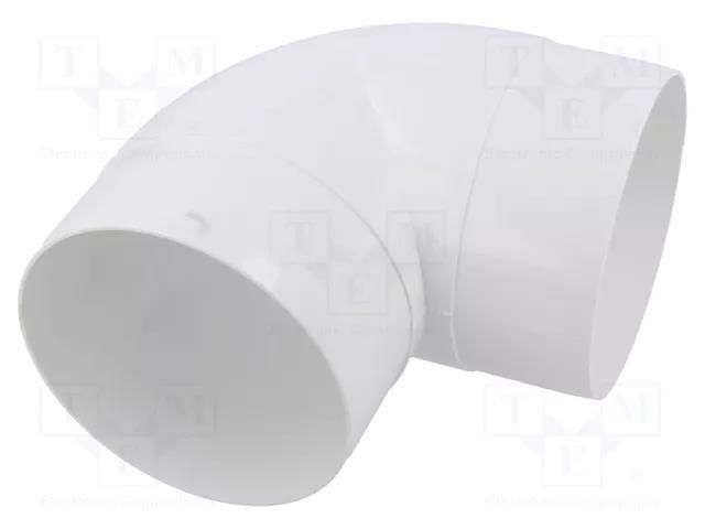 Accessories: round elbow bend; white; ABS; Ø100mm; 90° DOSPEL S.A. 007-0216