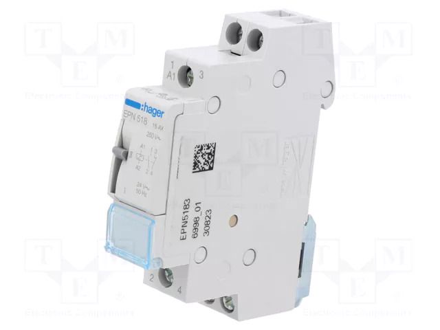 Relay: installation; bistable,impulse; NC + NO; 16A; -5÷40°C; IP20 HAGER EPN518
