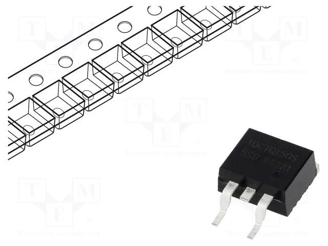 Diode: Schottky rectifying; D2PAK; SMD; 150V; 10A; reel,tape SMC DIODE SOLUTIONS 10CTQ150STR-SMC