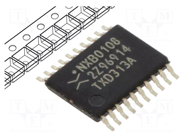 IC: digital; 8bit,bidirectional,transceiver,translator; TSSOP20 NEXPERIA NXB0108PW-Q100J