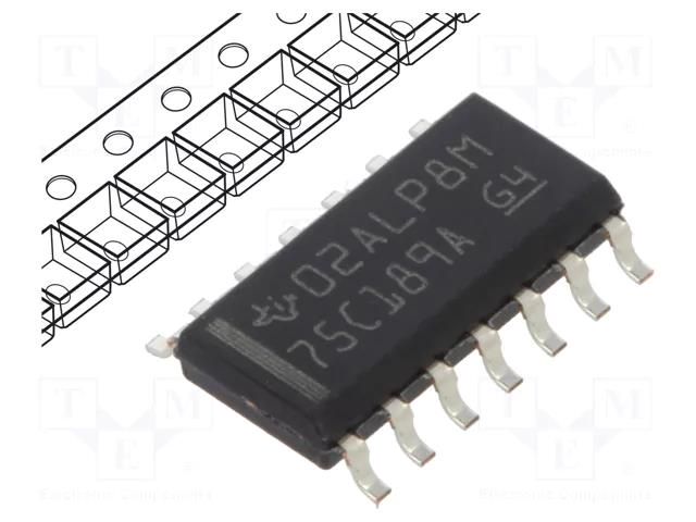 IC: interface; line receiver; RS232; 1000kbps; SOIC14; 4.5÷6VDC TEXAS INSTRUMENTS SN75C189ADR