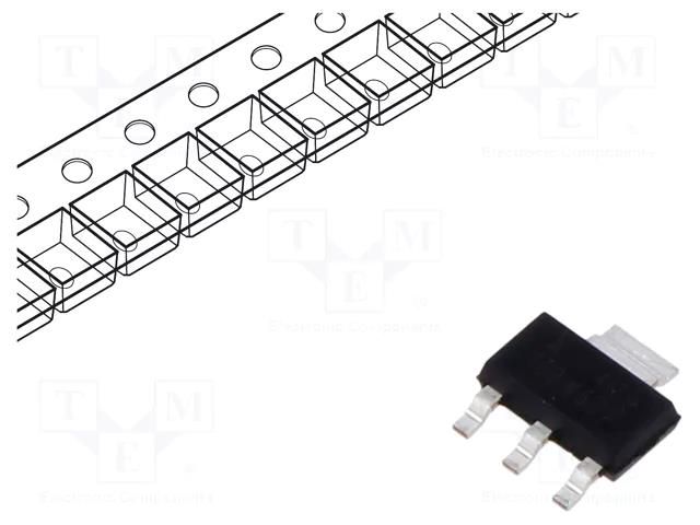 Thyristor: AC switch; 600V; Ifmax: 0.8A; Igt: 5mA; SOT223; SMD WeEn Semiconductors ACT108W-600D.135