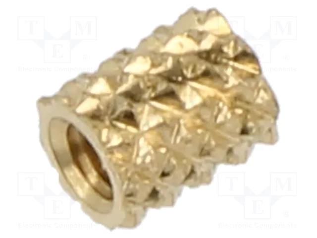Threaded insert; brass; M2; BN 37868; L: 3.92mm; for plastic TAPPEX KVT-017M2