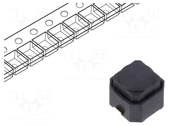 Microswitch TACT; SPST-NO; Pos: 2; 0.05A/16VDC; SMD; none; 2.35N DIPTRONICS T6L-3KQR
