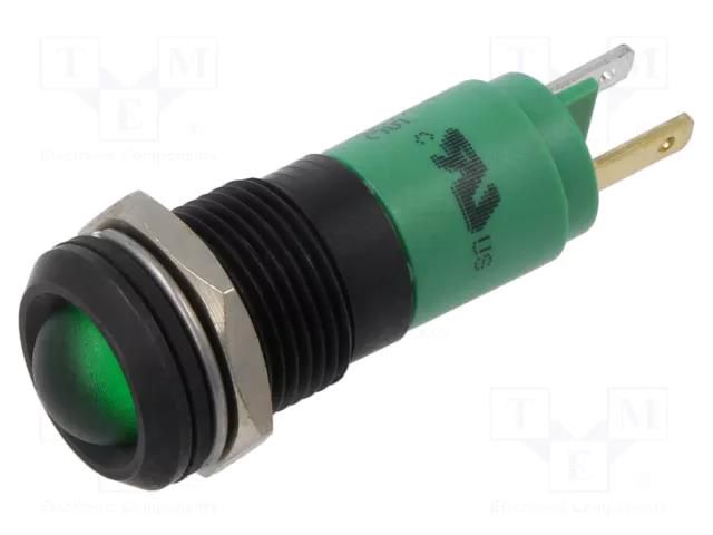 Indicator: LED; green; 12VDC; 12VAC; Ø14mm CML INNOVATIVE TECHNOLOGIES 192A1255