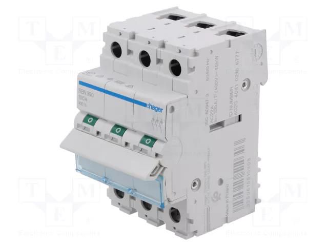 Switch-disconnector; Poles: 3; for DIN rail mounting; 100A; IP20 HAGER SBN390