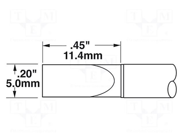 Tip; chisel; 5x12mm; 357°C; for soldering station METCAL CVC-6CH0050A