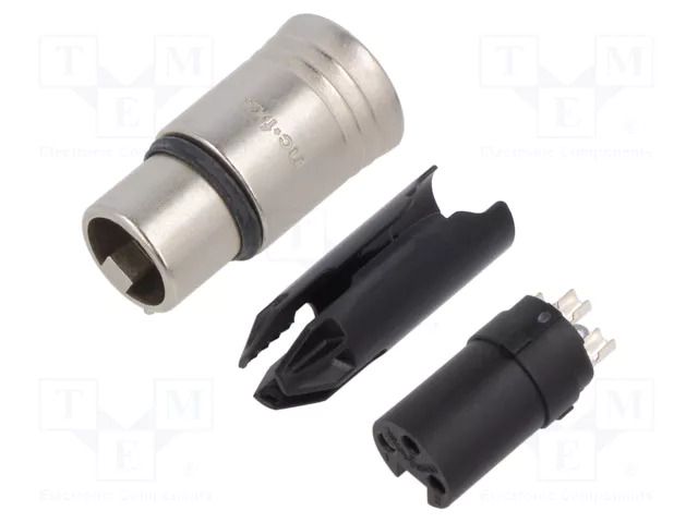 Connector: XLR; plug; female; XX; 16A; PIN: 3; straight; for cable NEUTRIK NTR-NC3FXX-WOB