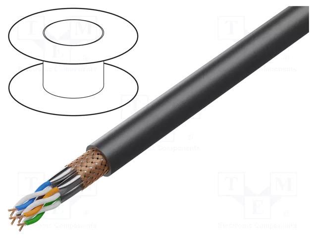 Wire; ETHERLINE® LAN 1000,S/FTP; 4x2x23AWG; 7; wire; Cu; PE; black LAPP ETH-LAN-2170977