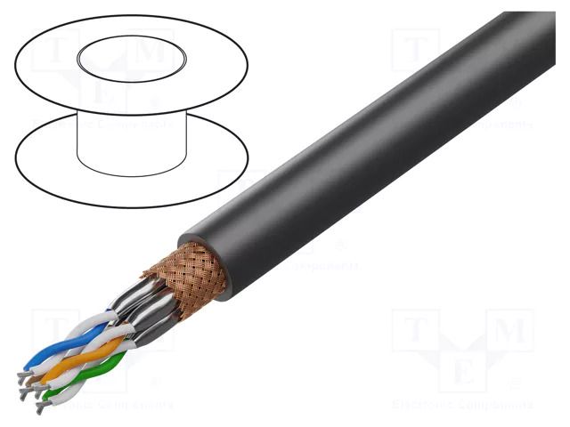 Wire; ETHERLINE® TRAIN,S/FTP; 4x2x24AWG; 7; stranded; Cu; black LAPP ETH-TRAIN-2170909