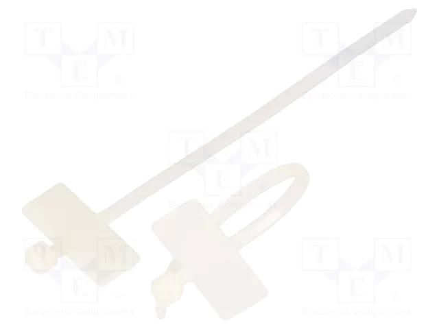 Cable tie; with label; L: 100mm; W: 2.5mm; natural; 100pcs. Goobay GOOBAY-17095