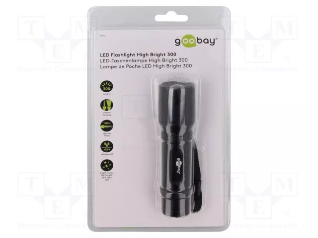 Torch: LED; 3h; 300lm; IPX4; High Bright 300 GOOBAY GOOBAY-44560