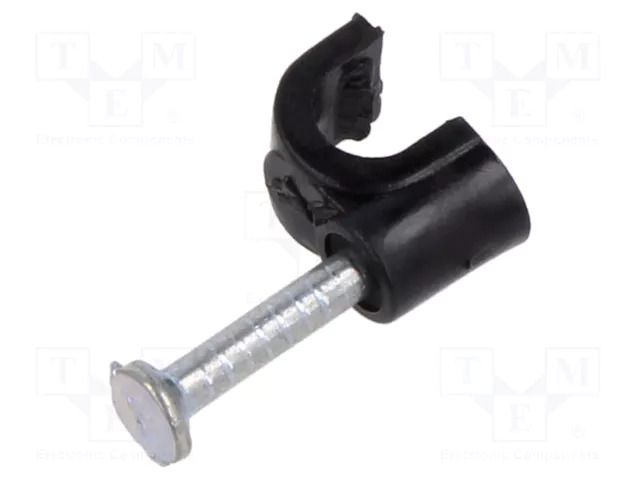 Holder; black; on round cable; 100pcs; with a nail; Ø: 4mm; H: 5.7mm GOOBAY GOOBAY-64677