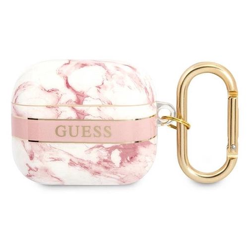 Guess GUA3HCHMAP AirPods 3 cover pink/pink Marble Strap Collection, Guess 3666339047214 3666339047214