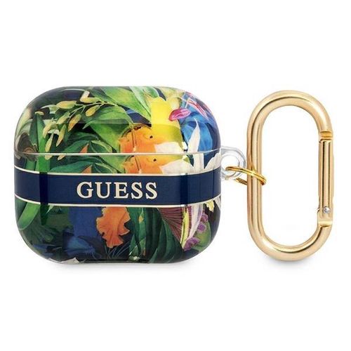 Guess GUA3HHFLB AirPods 3 cover blue/blue Flower Strap Collection, Guess 3666339047290 3666339047290