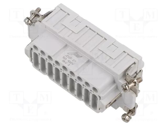 Connector: HDC; contact insert; female; JDS; PIN: 27; 10A; 600V ILME JDSF27