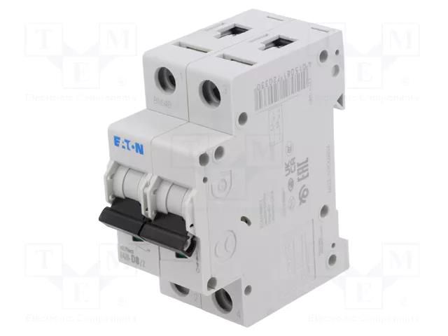 Circuit breaker; 230/400VAC; Inom: 8A; Poles: 2; Charact: D; 6kA EATON ELECTRIC FAZ6-D8/2
