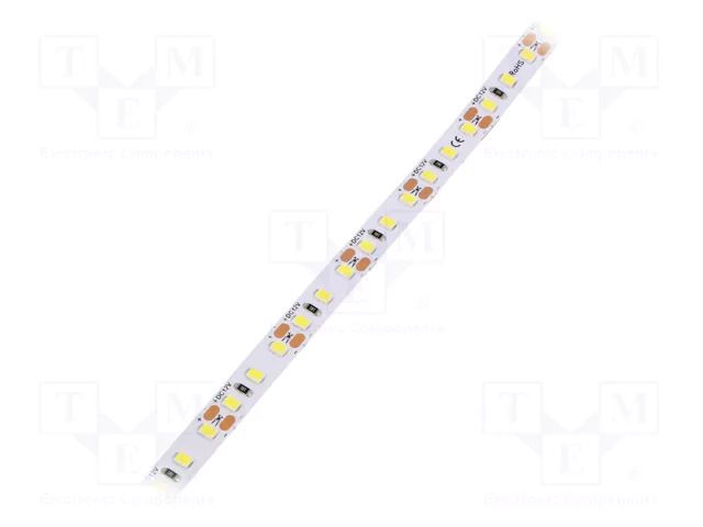 LED tape; white; 2835; LED/m: 120; 8mm; IP33; 120°; 9.6W/m; CRImin: 80 POS HQS-96120W-12