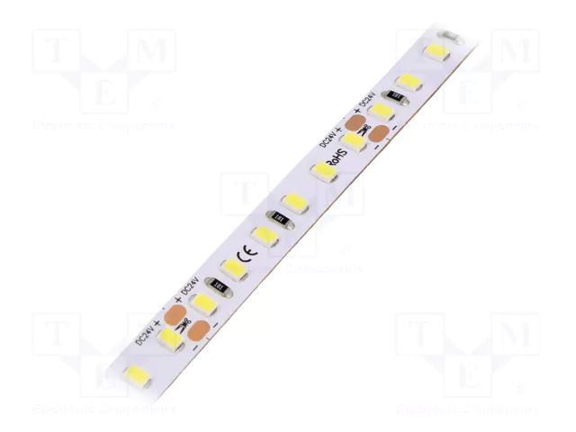 LED tape; white; 2835; LED/m: 120; 8mm; IP33; 120°; 9.6W/m; CRImin: 80 POS HQS-96120W-24