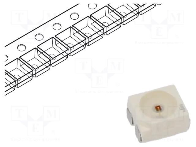 LED; SMD; PLCC4; amber; 1800÷7100mcd; 3.4x3x2.1mm; 120°; 50mA ams OSRAM LAE67F-BADB24-3A5A