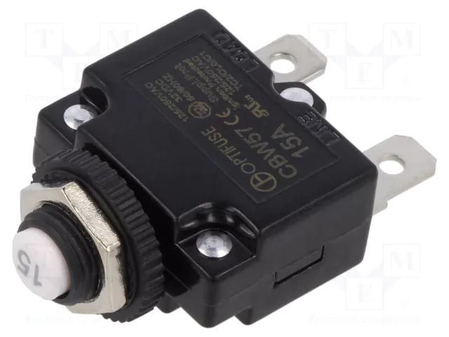 Fuse: thermal; 15A; Imax: 1kA; 125V,250V; 32VDC,50VDC OPTIFUSE CBW57-PS-15A-5X