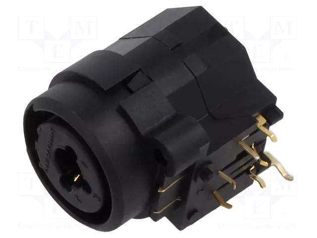 Connector: Jack 6,3mm + XLR; socket; female; angled 90°; THT; 3A NEUTRIK NTR-NCJ6FI-H-0