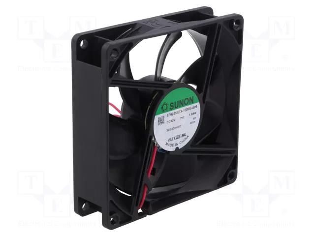 Fan: DC; axial; 12VDC; 92x92x25mm; 93.24m3/h; 40.3dBA; ball; 3400rpm SUNON EF92251BX-A99