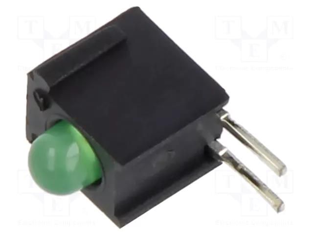 LED; in housing; 3mm; No.of diodes: 1; green; 20mA; Lens: diffused BIVAR H130CGD-120