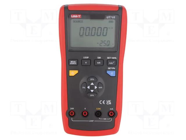 Meter: calibrator; loop; VDC: 30V; VDC accuracy: ±(0.02%+2digit) UNI-T UT705