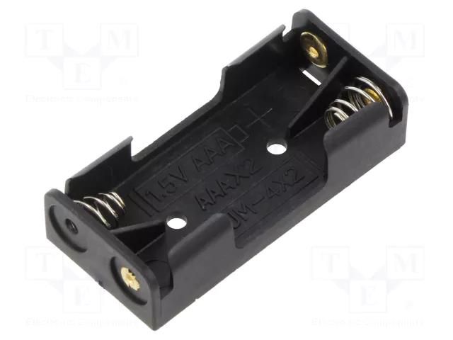 Holder; AAA,R3; Batt.no: 2; soldering lugs; black GOOBAY GOOBAY-11988