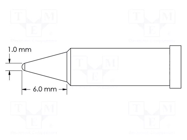 Tip; conical; 1mm; for soldering station METCAL GT4-CN0010P